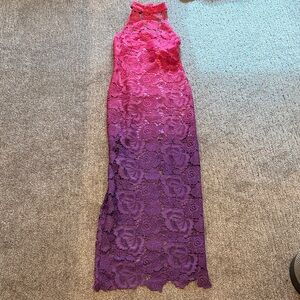 Rococo Sand Pink and Purple Backless Dress